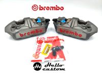 ปั้ม BREMBO M4 108mm , 100mm (ราคาต่อคู่) สีเทา โลโก้แดง แท้