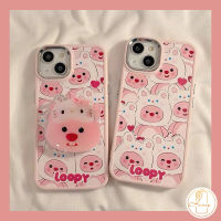 เคสสีชมพูน่ารักใช้ได้กับ IPhone 11 13 15 12 14 Pro Max 7Plus 7 8 15 Plus XR XS MAX เคสมือถือแบบนิ่มกรอบโลหะเคลือบอิเล็คโทรดเลนส์สุดหรู