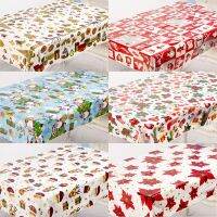 6Pcs Colorful Christmas Pvc Disposable Table Runner Printed Tablecloth Table Cover Christmas Decors