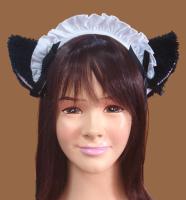 ที่คาดผมหูแมวเมด สีดำ Cat Ear Headband