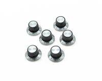 KAISH 12pcs Vintage Guitar Top Hat AMP Knob Effects Reflector Knobs Black/Chrome Top