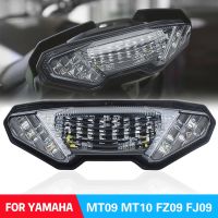 ✎✜ Motorcycle LED Red Rear Brake Light Yellow Turn Signal Tail Light for Yamaha MT-09 MT-10 FZ-09 FJ-09 Smoke Black /Clear