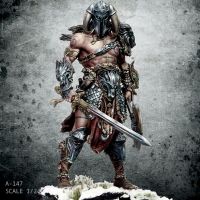 1/24 75MM Resin Figure Kits Nordic Dragon Slayer (Double head) self-assembled A-147