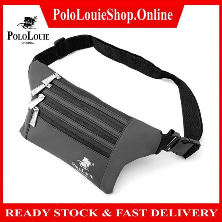 shop-malaysia-original-polo-louie-mens-zipper-waist-bag-waterproof-slim-travel-crossbody-chest-pouch-bag