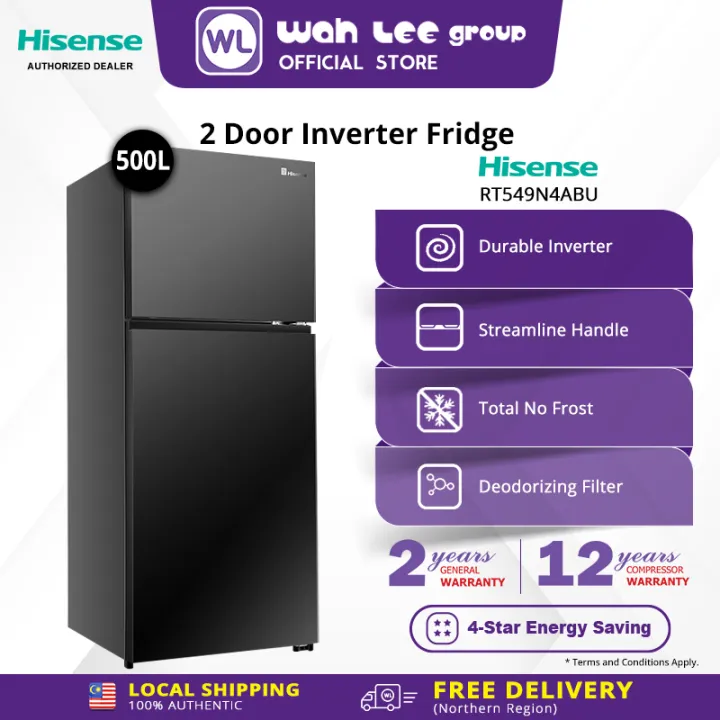 (FREE DELIVERY)Hisense 500L 2 Door Inverter Refrigerator Fridge Peti