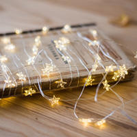 125M Star ทองแดง Light String ตกแต่งห้อง LED Fairy ไฟคริสต์มาส Xmas ตกแต่ง Garland LED String Light Usb แบตเตอรี่