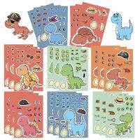 【LZ】∏▼✚  Cool Dinosaur Adesivos para Crianças Animal Cartoon Sticker DIY Notebook Parede Bagagem Bike Papelaria Educação Decal Brinquedos Presente 8 Folhas 16 Folhas