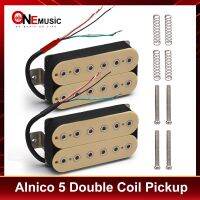 วินเทจ Alnico 5 Humbucker Pickup คอยล์คู่บริดจ์กีตาร์ไฟฟ้าอะไหล่กีต้าร์สีดำเสียงอบอุ่นงาช้าง