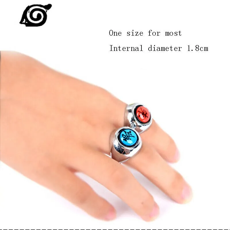 Naruto akatsuki anel de metal jewerly naruto anime itachi cosplay  acessórios de metal prop figura ação crianças menino legal presente