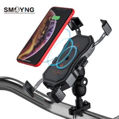 SMOYNG Waterproof Motorbike X-Grip Motorcycle Phone Holder Wireless Charging Support For Xiaomi iPhone Moto Mobile GPS Mount