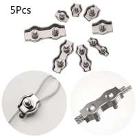 5Pcs Wire Rope Clamp Caliper M2-M5 Stainless Steel Simplex 1/2-Post Bolt Clip Wire Rope Cable Clamp Caliper Rope Simple Grip