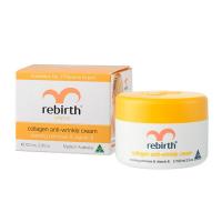 Rebirth collagen anti-wrinkle cream evening primrose &amp; vitamin E 100 ml คอลลาเจนครีมมีส่วนผสมต่อต้านริ้วรอยด้วย evening primroseและวิตามันอี เป็นสูตรไม่เหนียวเหนอะหนะ