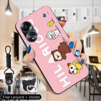 เคส PMP Hp OPPO A58 4G สำหรับ Oppo A58 4G สายคล้องแหวนใส่นิ้วน่ารักลายการ์ตูนน่ารักเคสโทรศัพท์ลายสัตว์เด็กผู้หญิงเด็กผู้ชายเคสลวดลายสัตว์น่ารักซิลิโคนนิ่มกันกระแทกฝาครอบด้านหลังโทรศัพท์ป้องกัน TPU