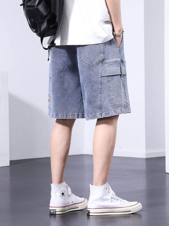 hot11-2023ใหม่ฤดูร้อนหลายกระเป๋าผู้ชาย-celana-pendek-denim-ขนาดใหญ่8xl-streetwear-เข่า-ความยาวลำลองฝ้ายสั้นสำหรับผู้ชาย-cargo-กางเกงยีนส์กางเกง