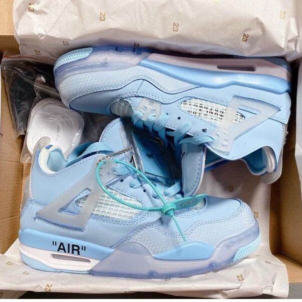 Giày Jordan 4 Xanh Dương, Giày Thể Thao Jordan 4 Off White Retro University  Blue Nam Nữ Đủ Size Hàng Cao Cấp | Lazada.Vn