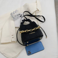 Chain Bag Womens Bag New Fashion Striped Pu Tote Bag Daily Matching Large Capacity Hand Bag Xiaoxiangfeng