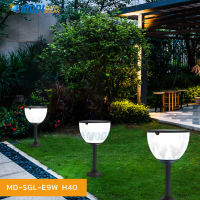 MODI โคมไฟหัวเสาโซล่าเซลล์ สีขาว/เหลือง 4W Outdoor garden light ไฟยึดผนัง ไฟตั้งพื้น กันน้ำIP65 ทนแดด ตกแต่งส่วนหน้าบ้าน