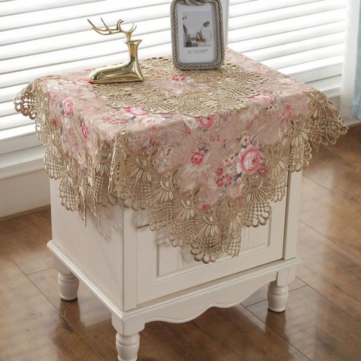 m-q-s-ผ้าปูโต๊ะ-ตัวป้องกันโต๊ะ-ฝาครอบกันฝุ่น-เรียบง่ายและมีสไตล์-ผ้าลูกไม้สวยๆ-สวยงามน่าพึงพอใจ