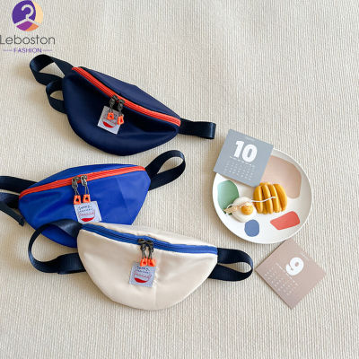 กระเป๋าคาดหน้าอกซิปสีตัดกระเป๋าหิ้วไนลอนลำลองสำหรับเด็ก Kado Ulang Tahun