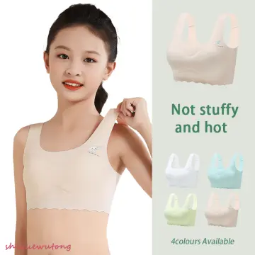 LJMOFA Solid Color Teen Underwear Puberty Girls Training Bras for Kids  Teenage Girls Clothing Vest 10