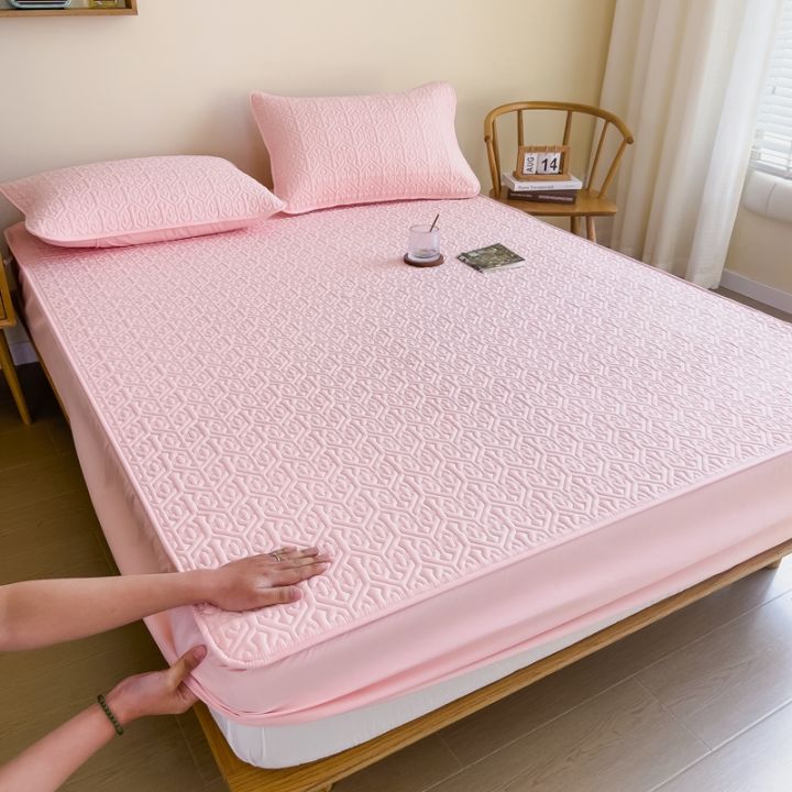 1pc Solid Color Anti-slip Bed Sheet