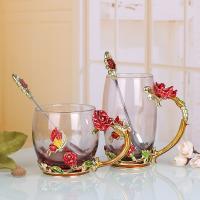 ♣✘  High-end Enamel Cup Transparent Business Mug Set Wholesale