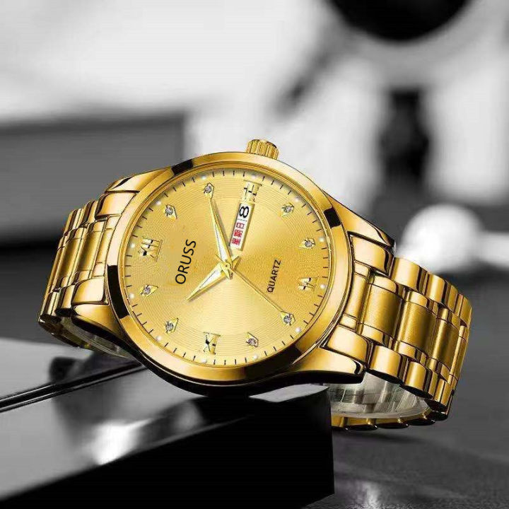 นาฬิกาสำหรับผู้ชาย-oruss-พร้อมการเคลื่อนไหวที่อัตโนมัติเต็มรูปแบบและนาฬิกาข้อมือกันน้ำส่องสว่างปฏิทินคู่ระดับไฮเอนด์
