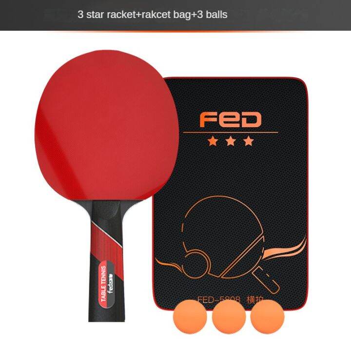 Long Handle Table Tennis Racket High Elasticity 3star Doublesided