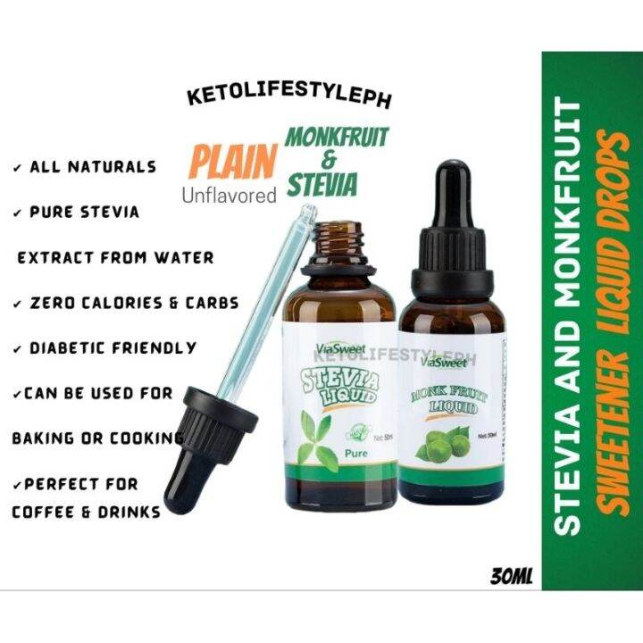 Stevia and Monkfruit Liquid Drops Sweetener (KETO/DIABETIC Sweetener) Lazada PH