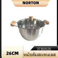 หม้อต้มสแตนเลส 3TBD026 ขนาด 26CM