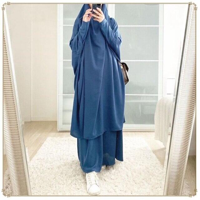 Muslim Women's Prayer Set Abaya Jilbab Long Dress Hijab Skirt Islamic Clothing 
