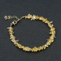 Real Citrine Crystal Quartz Beads Bracelet Fortune Energy Stone Irregular Bangle Mineral String Woman Amulet Jewelry Cables