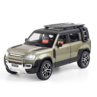 1:24 Land Rover Defender 2020ล้อแม็กจำลองเด็กรถออฟโรดรุ่นของเล่นเครื่องประดับเสียงและแสงดึงกลับรถเด็ก