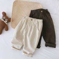 Boys casual pants 2022 new childrens fashion handsome solid color denim pants loose sports straight pants