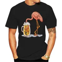 การพิมพ์พิเศษ R Flamingo แก้วเบียร์เบียร์ drinker TShirt ชาย T เสื้อ Men