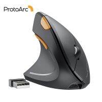 Protoarc EM13เมาส์แนวตั้งไร้สาย BT สำหรับมือซ้ายชาร์จได้2.4กรัมเมาส์เอ็นโกโนมิก USB สำหรับคอมพิวเตอร์แล็ปท็อปพีซีโน้ตบุ๊ค