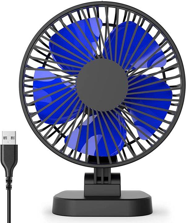 4 Inch Small Desk Fan, Powerful Airflow USB Powered Table Fan Personal ...