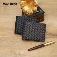 Movi Katie กระเป๋าสตางค์ผู้ชายทอแฟชั่นกระเป๋าสตางค์ใบสั้น Dompet Koin กระเป๋าใส่บัตร