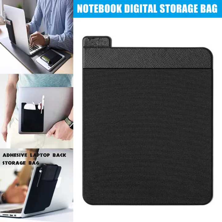 SHAS Adhesive Laptop Back Storage Bag Mouse Digital Hard Drive Laptop