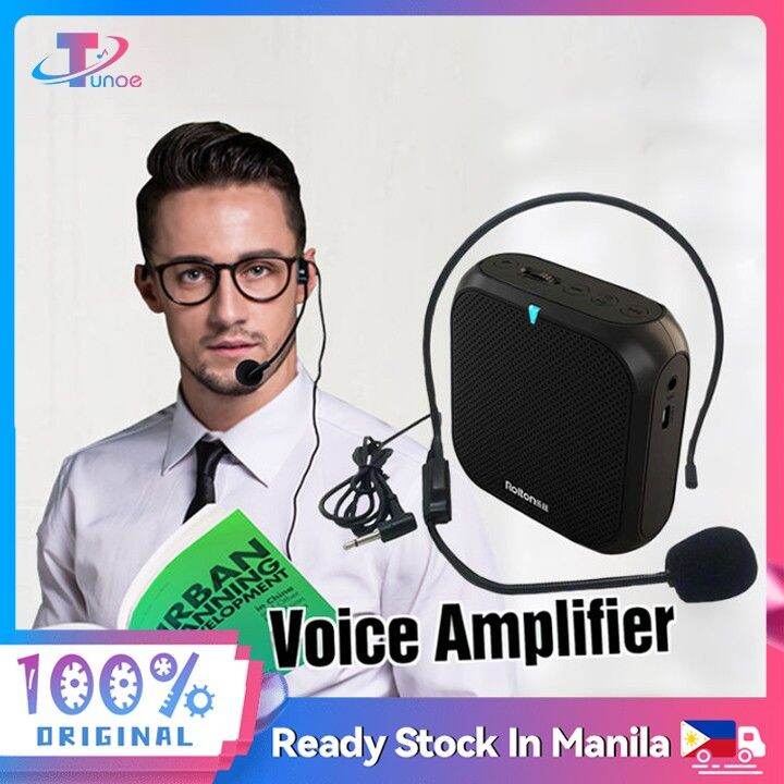 Portable Mini Voice Amplifier, Built-in Rechargeable Wired Portable Microphone And Speaker With Waist Band Bluetooth Megaphone Pa System Supports Mp3 Aux For Teachers Trainers Presenters