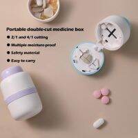 2-in-1 Pill With Cutter Cutting Small Pills Or Large In Half Quarter Organizer C Y4O9