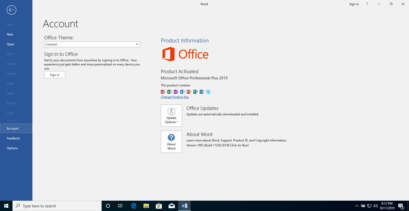 activation office 365