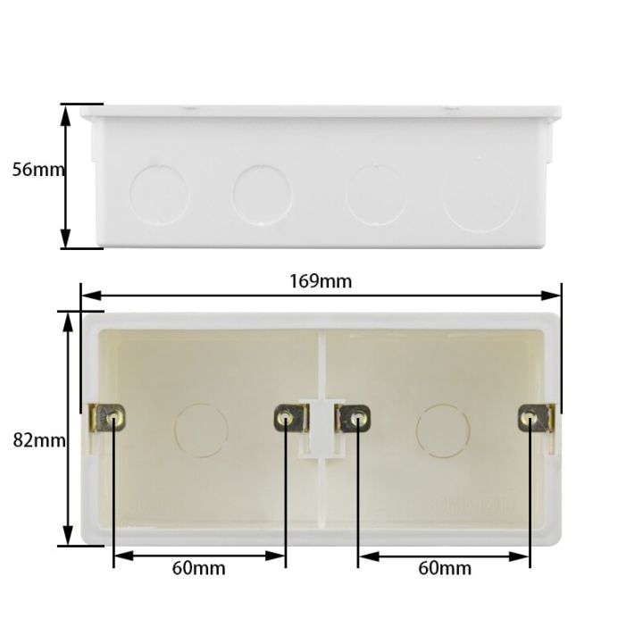 กล่องติดตั้งภายในกล่องเชื่อมต่อกล่องเชื่อมต่อกล่องมืดสำหรับซ็อกเก็ตคู่และสวิตช์172มม-86มม