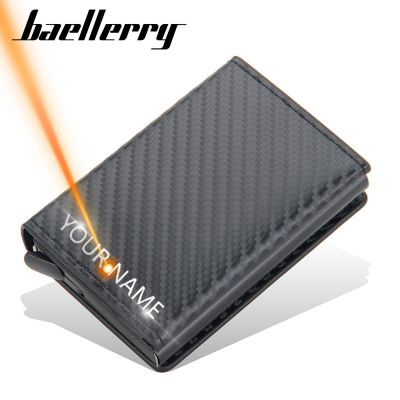 【CC】◎♀┇  2021 Rfid Men Card Wallets Magnetic Name Small Carbon Wallet Qaulity Male Purses