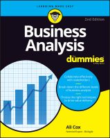 หนังสืออังกฤษใหม่ Business Analysis for Dummies (2ND) [Paperback]