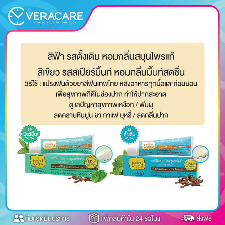 vcพร้อมส่ง-ยาสีฟันเทพไทย-ยาสีฟัน-ยาสีฟันเทพไท-เทพไทย-tepthai-30g-70g-สูตรเข้มข้น-ดูแลสุขภาพช่องปาก-ยาสีฟันมิ้นท์-รสดั้งเดิม-สีฟัน-ยาสีฟันขาว