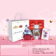 Set quà tặng Saffron Bahraman, trà nụ hồng có túi giấy và thiệp đi kèm