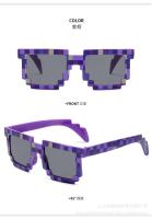 New Mosaic Glasses Two-Dimensional Funny Sun Glasses My World Personality Pixel Sunglasses Factory Wholesale