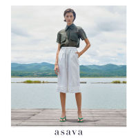 [asava aw21] Yves Tiered Midi Culotte Pants กางเกงผู้หญิง อาซาว่า ขาสั้น แต่งเชือกปรับขนาด