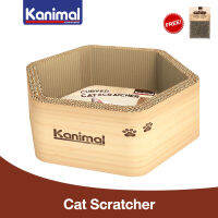 Kanimal Cat Toy ของเล่นแมวจัมโบ้ ที่ลับเล็บแมว รูปหกเหลี่ยม (ต่อกันได้) สำหรับแมวทุกวัย Size XL ขนาด 50x50x17 ซม. แถมฟรี! Catnip กัญชาแมว